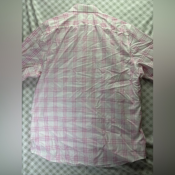 Banana Republic Grant Fit Pink White Gingham Check Shirt XXL 100% Cotton - Picture 2 of 6